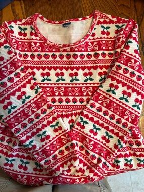Girls Red and White  Knit Dress 5T